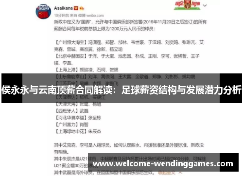 侯永永与云南顶薪合同解读：足球薪资结构与发展潜力分析
