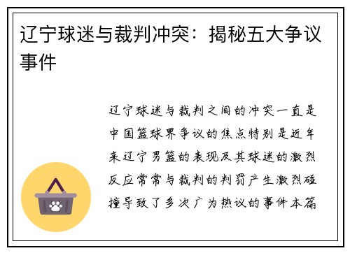 辽宁球迷与裁判冲突：揭秘五大争议事件