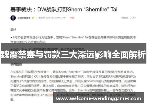 魏震禁赛与罚款三大深远影响全面解析