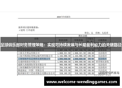 足球俱乐部财务管理策略：实现可持续发展与长期盈利能力的关键路径